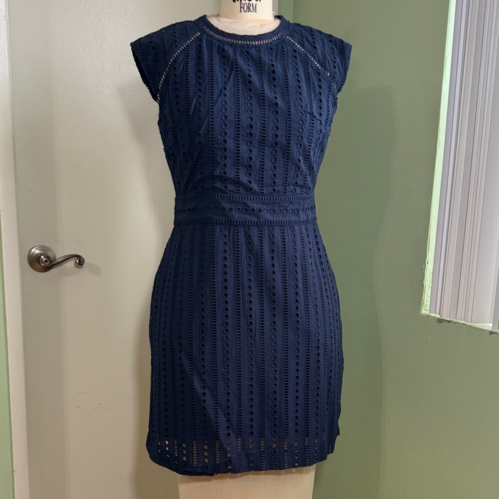 Banana Republic Navy Eyelet Dress